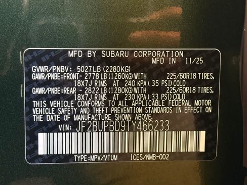 Certified 2026 Subaru Outback Premium AWD/4WD image 22