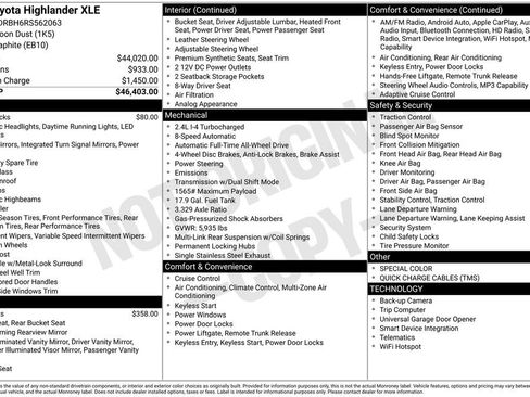 Used 2024 Toyota Highlander XLE AWD/4WD image 30