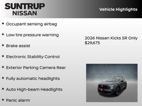 New 2026 Nissan Kicks SR w/ SR Premium Package FWD image 23
