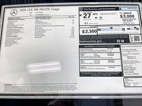 New 2026 Mercedes-Benz CLE 300 4MATIC Coupe image 19
