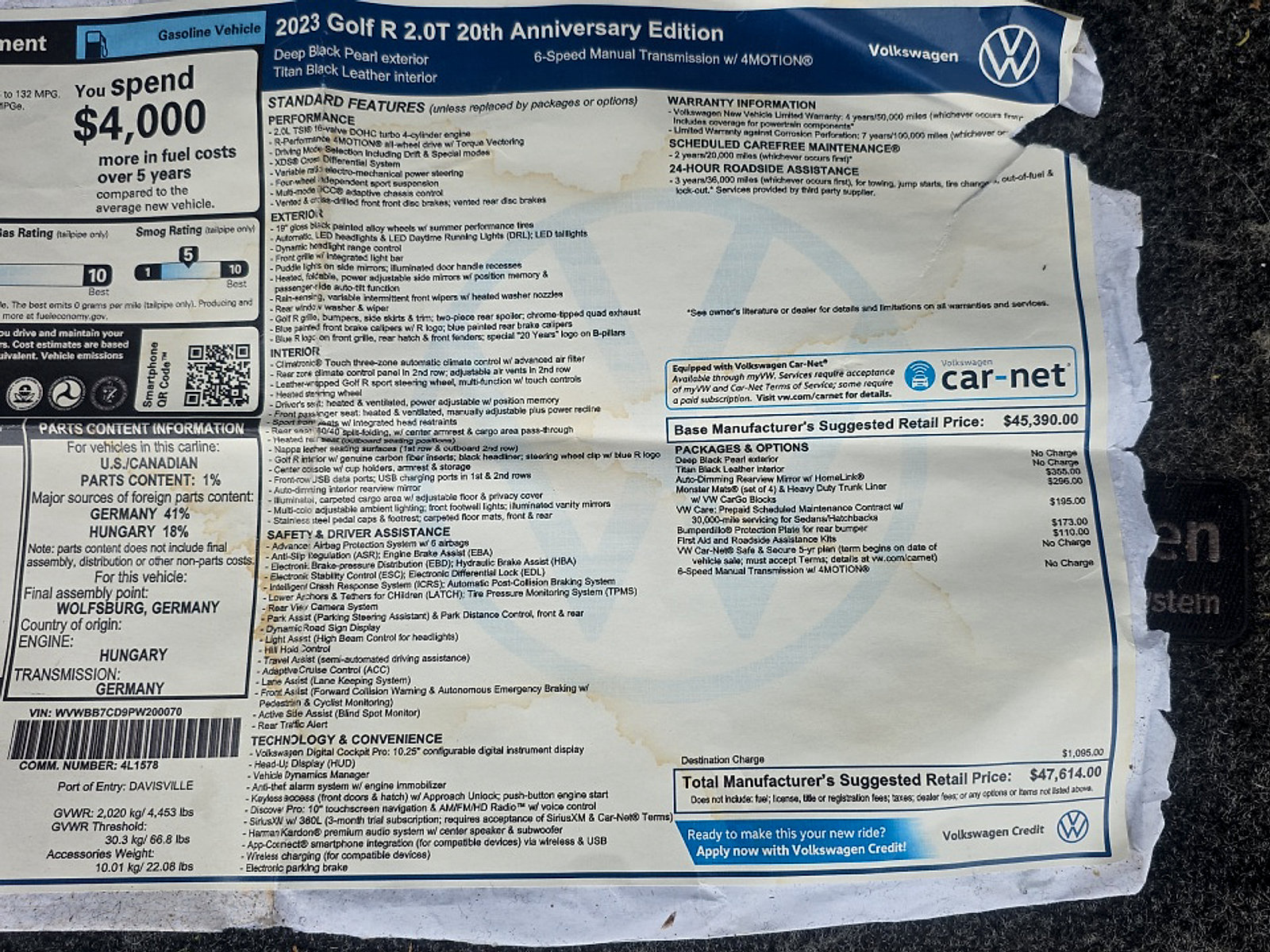 Used 2023 Volkswagen Golf 20th Anniversary Edition AWD/4WD image 8