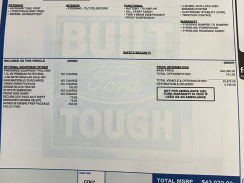 Used 2027 Ford E-450 and Econoline 450 Super Duty w/ Gaseous Engine Prep Package RWD image 4