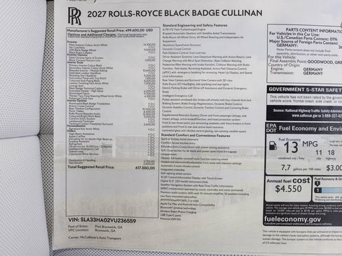 New 2027 Rolls-Royce Cullinan Black Badge AWD/4WD image 87