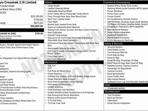 Used 2017 Subaru Crosstrek 2.0i Limited w/ Popular Package #2 image 6