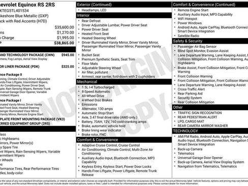 New 2026 Chevrolet Equinox RS w/ Safety and Technology Package AWD/4WD image 6