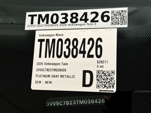 New 2026 Volkswagen Taos S FWD image 27