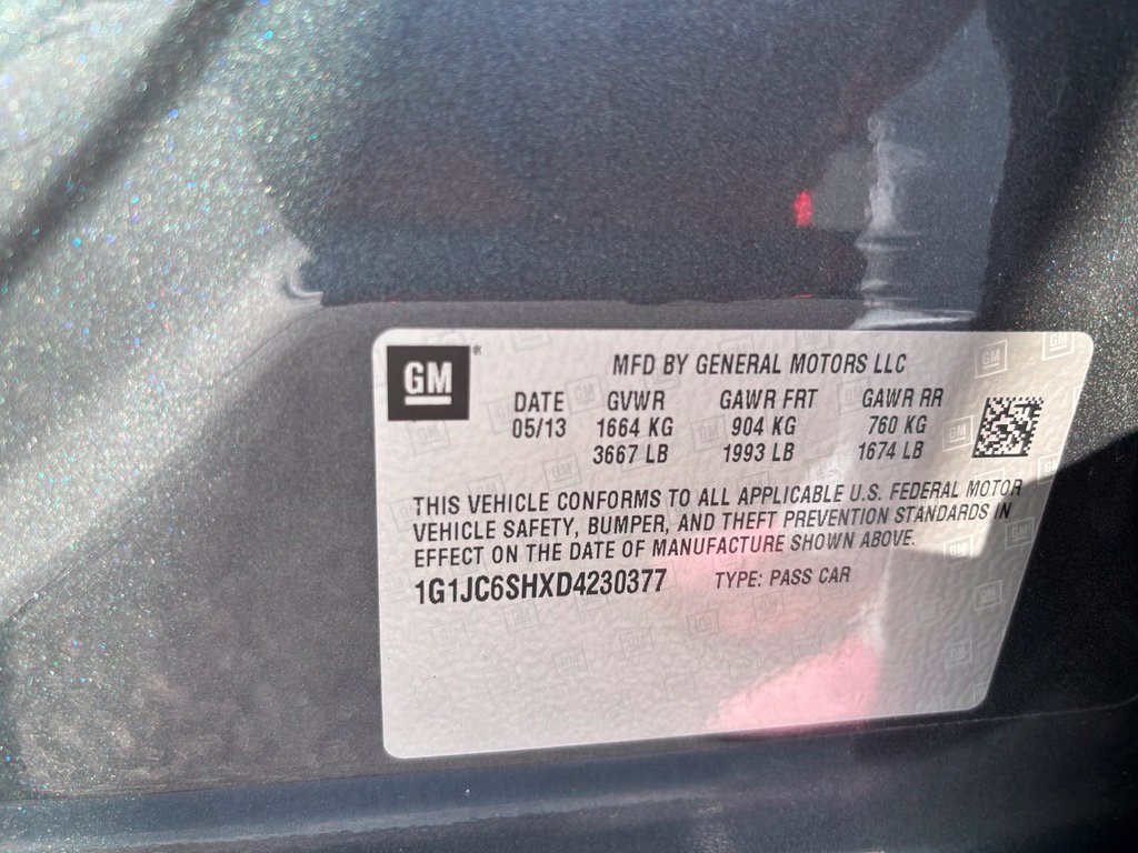 Used 2013 Chevrolet Sonic LT w/ Wheels and Fog Lamp Package FWD image 12