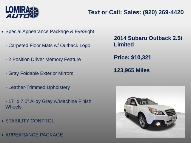 Used 2014 Subaru Outback 2.5i Limited AWD/4WD image 14