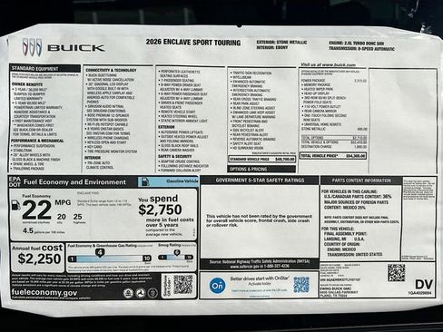 New 2026 Buick Enclave Sport Touring image 21