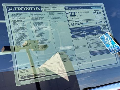 New 2026 Honda Odyssey Sport-L image 34
