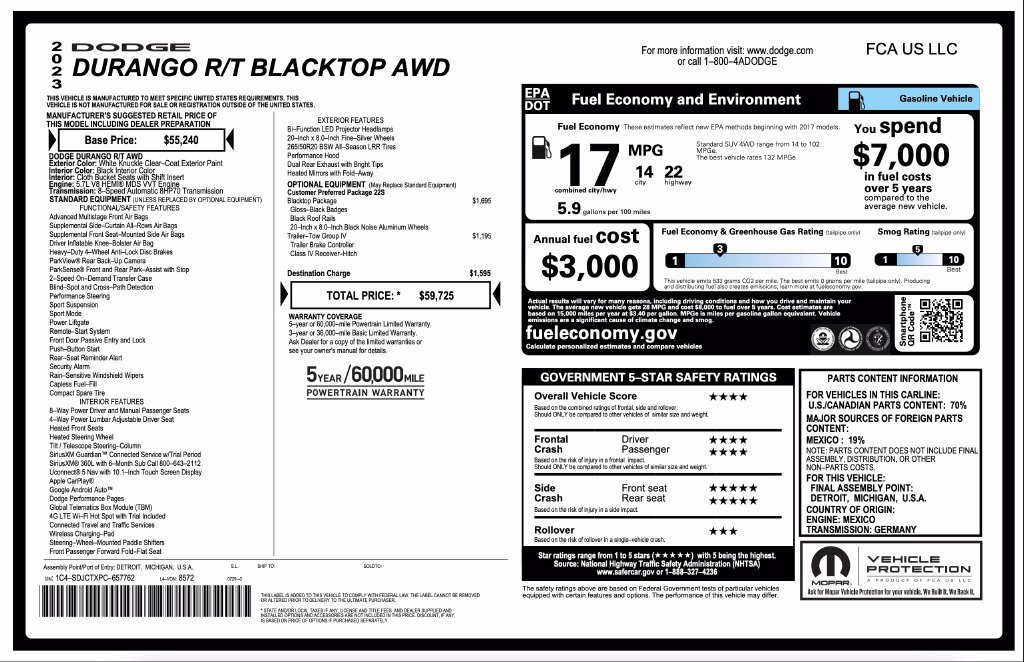 Certified 2023 Dodge Durango R/T w/ Blacktop Package AWD/4WD image 8