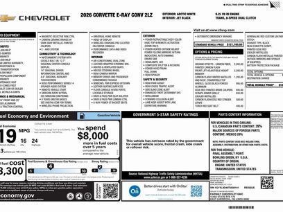 New 2026 Chevrolet Corvette E-Ray w/ Battery Protection Package