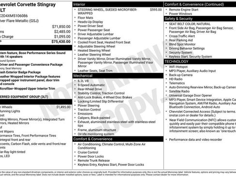 Used 2021 Chevrolet Corvette Stingray Premium Cpe w/ 3LT RWD image 2