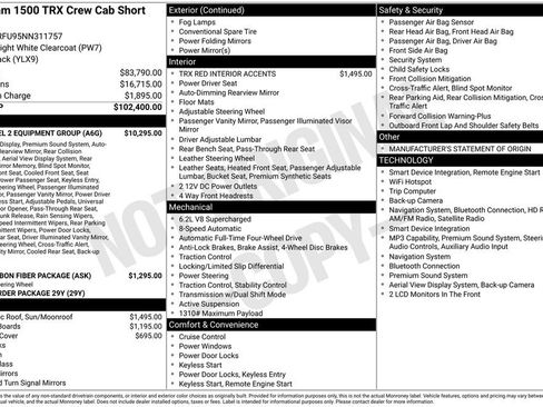 Used 2022 RAM 1500 TRX w/ TRX Level 2 Equipment Group AWD/4WD image 25