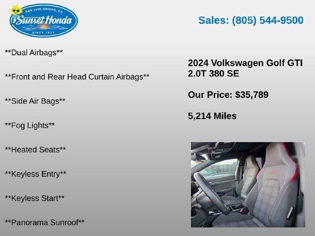 Used 2024 Volkswagen GTI SE FWD image 9