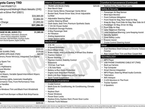 Used 2023 Toyota Camry TRD w/ TRD Package w/JBL Audio FWD image 40