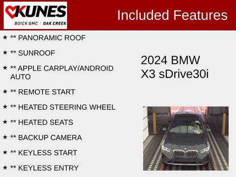 Used 2024 BMW X3 sDrive30i w/ Convenience Package image 2