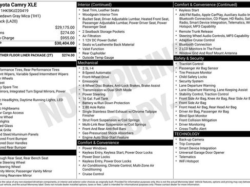 Used 2019 Toyota Camry XLE FWD image 38