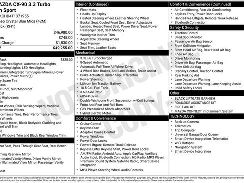 New 2026 MAZDA CX-90 3.3 Turbo w/ Premium Sport Pkg AWD/4WD image 38