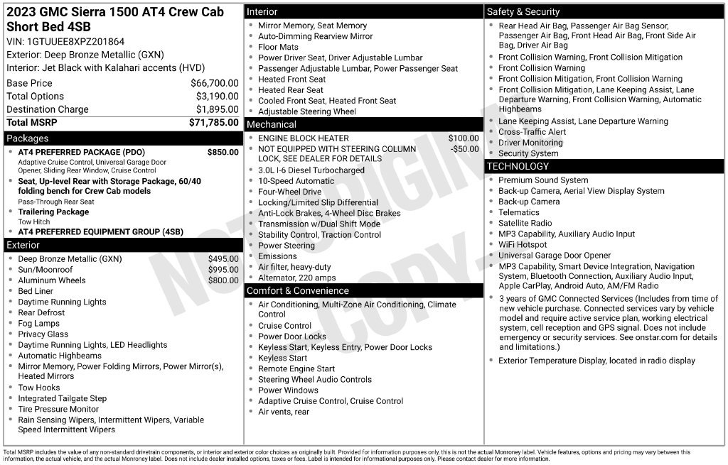 Used 2023 GMC Sierra 1500 AT4 w/ AT4 Preferred Package AWD/4WD image 5