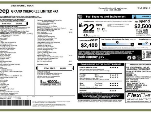 Certified 2025 Jeep Grand Cherokee Limited w/ Luxury Tech Group II AWD/4WD image 3