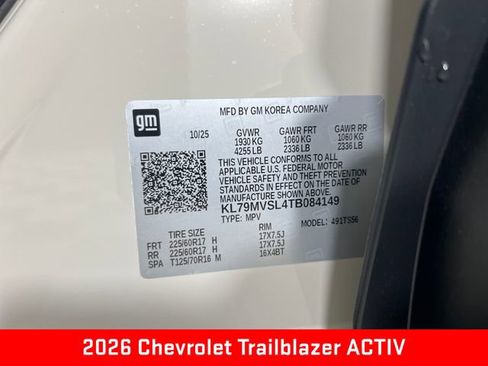 New 2026 Chevrolet TrailBlazer ACTIV w/ Convenience Package image 25