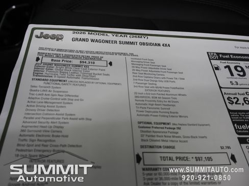 New 2026 Jeep Grand Wagoneer Summit AWD/4WD image 44