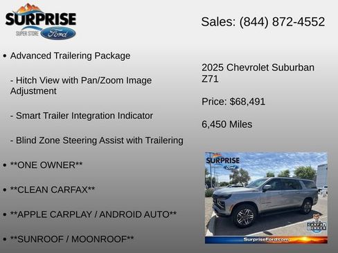 Used 2025 Chevrolet Suburban Z71 w/ Comfort Package AWD/4WD image 26