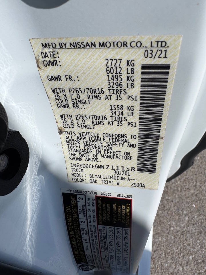 Used 2021 Nissan Frontier S RWD image 27