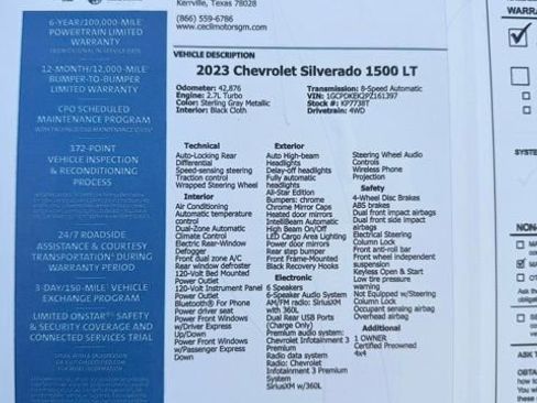 Used 2023 Chevrolet Silverado 1500 LT AWD/4WD image 23