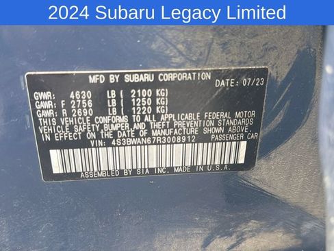 Used 2024 Subaru Legacy Limited AWD/4WD image 23