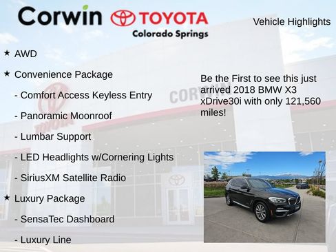 Used 2018 BMW X3 xDrive30i AWD/4WD image 4