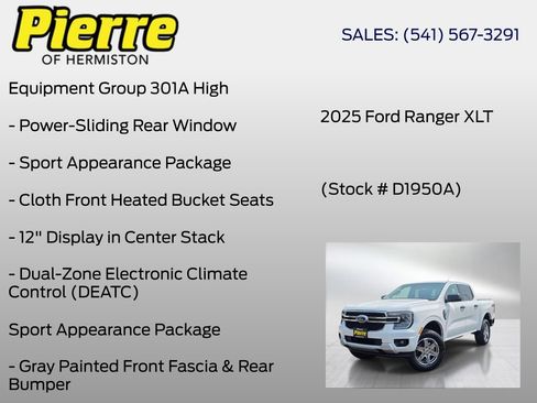 Used 2025 Ford Ranger XLT w/ Equipment Group 301A High AWD/4WD image 6