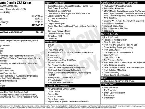 Used 2021 Toyota Corolla XSE w/ Carpet Mat Package (TMS) image 2