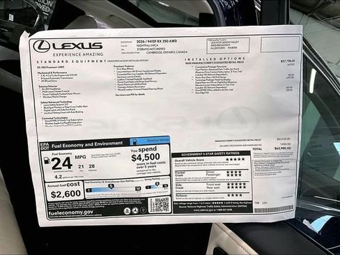 New 2026 Lexus RX 350 Premium Plus image 14