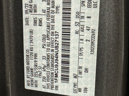 Certified 2022 Ford Escape Titanium w/ Titanium Elite Package image 15