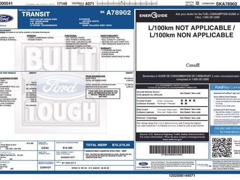 Used 2025 Ford Transit 250 148 High Roof Extended w/ Load Area Protection Package RWD image 13