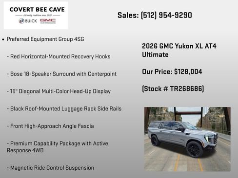 New 2026 GMC Yukon XL AT4 Ultimate AWD/4WD image 24