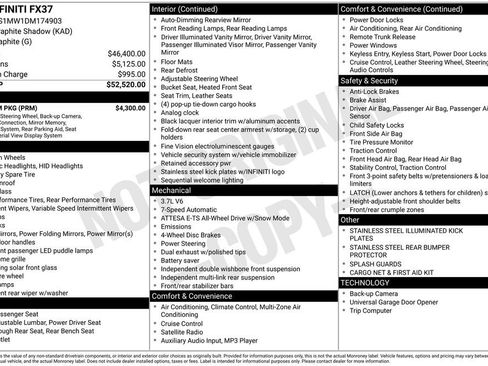 Used 2013 INFINITI FX37 Base w/ Premium Pkg image 47