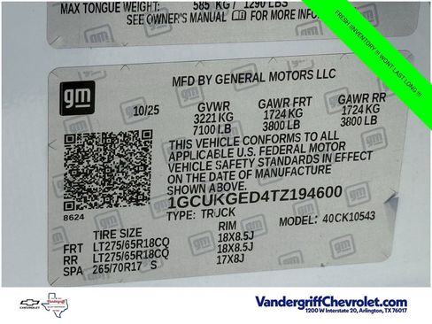 Used 2026 Chevrolet Silverado 1500 LTZ w/ Z71 Off-Road Package AWD/4WD image 27