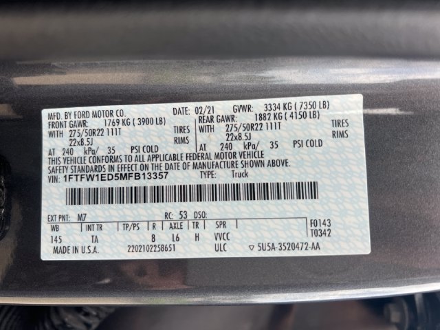 Used 2021 Ford F150 Limited AWD/4WD image 42