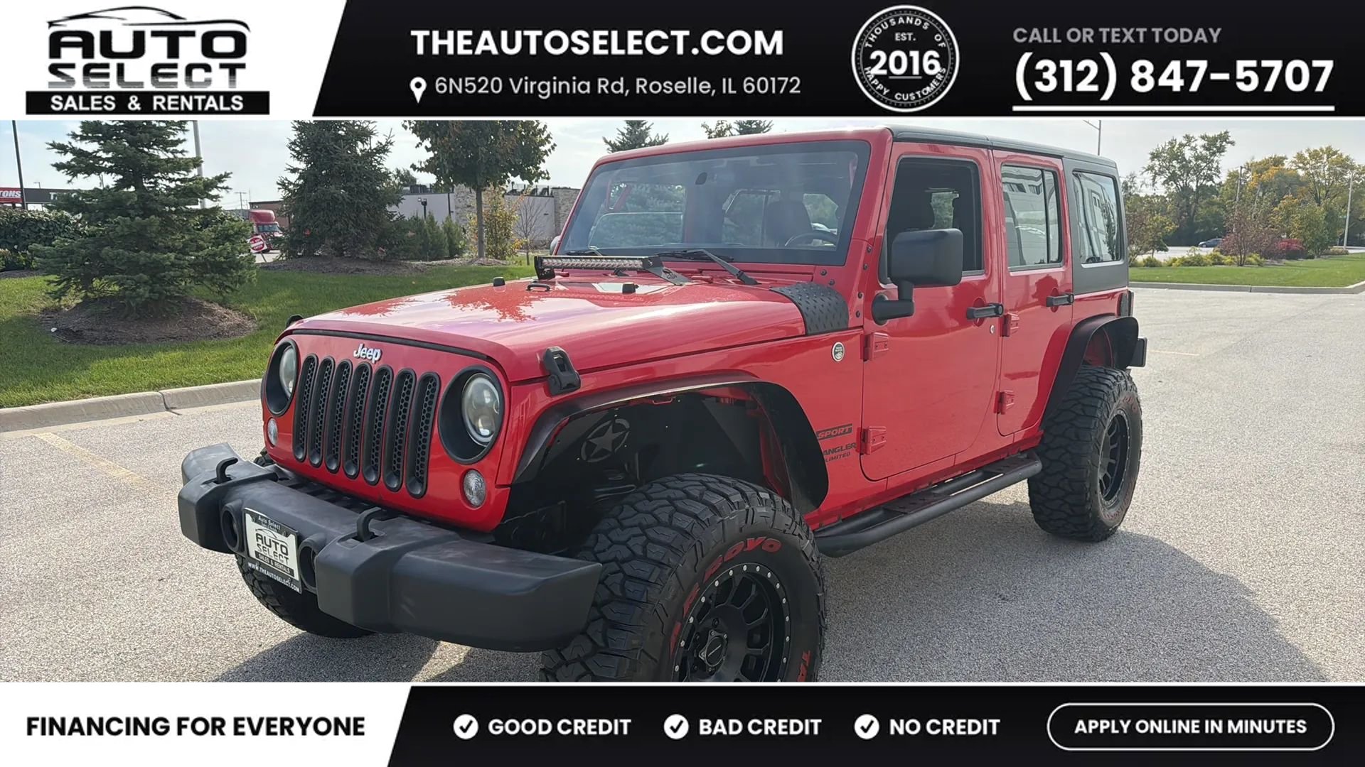 Used 2015 Jeep Wrangler Unlimited Sport w/ Connectivity Group AWD/4WD image 1
