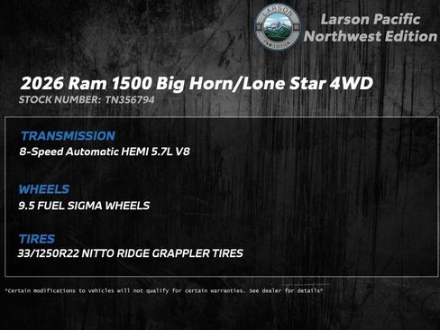 New 2026 RAM 1500 Big Horn w/ Night Edition AWD/4WD image 11