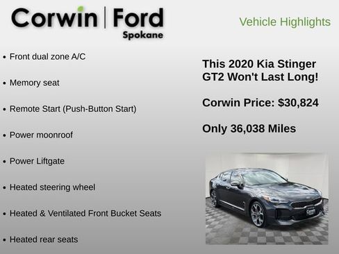Used 2020 Kia Stinger GT2 AWD/4WD image 6