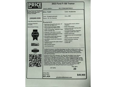 Certified 2023 Ford F150 Tremor w/ Trailer Tow Package AWD/4WD image 23