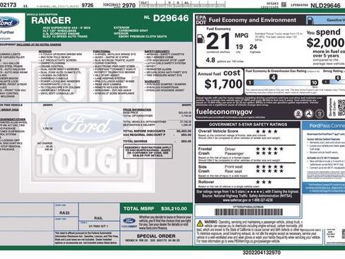 Certified 2022 Ford Ranger XLT w/ FX4 Off-Road Package AWD/4WD image 27