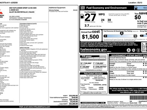 Used 2021 Mitsubishi Outlander Sport S image 4