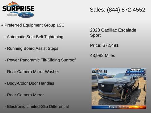 Used 2023 Cadillac Escalade Sport w/ LPO, ONYX Package AWD/4WD image 6