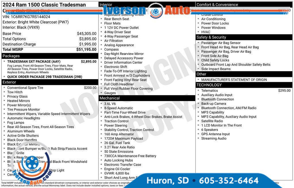 Used 2024 RAM 1500 Tradesman w/ Tradesman SXT Package AWD/4WD image 4