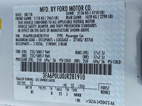 Used 2018 Ford Fusion SE w/ Equipment Group 602A FWD image 38